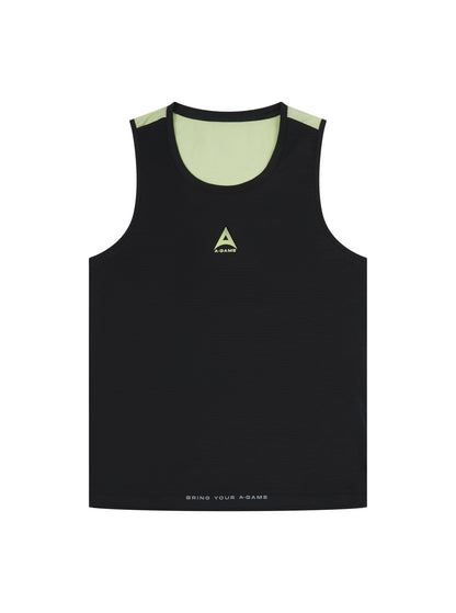 MENS A-GAME TRAINING TANK TOP - BLACK/LIME