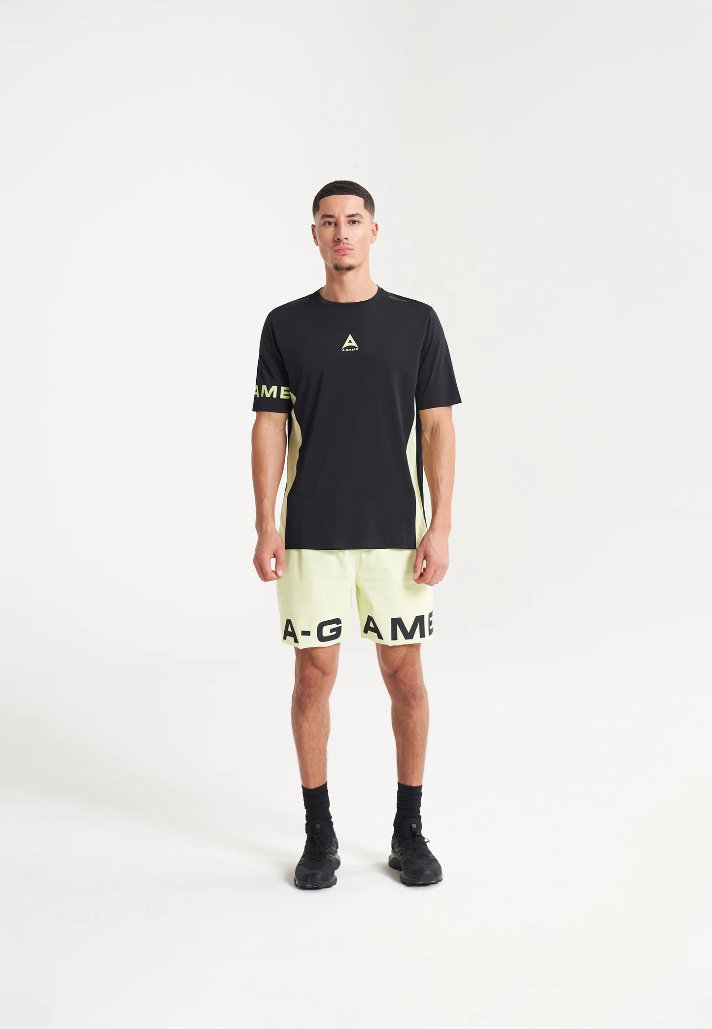 MENS A-GAME PERFORMANCE TRAINING T-SHIRT - BLACK/LIME
