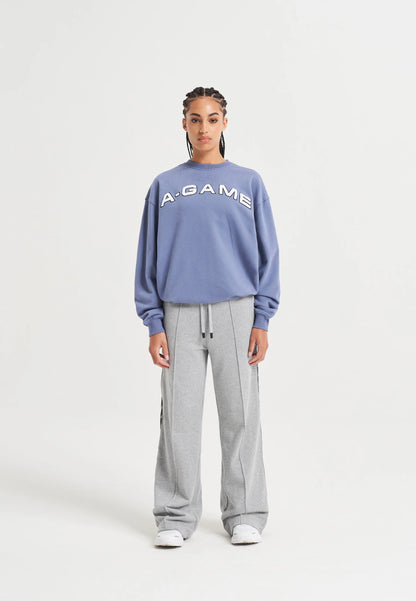 WOMENS A-GAME CHENILLE LOGO SWEATSHIRT - ELEMENTAL BLUE