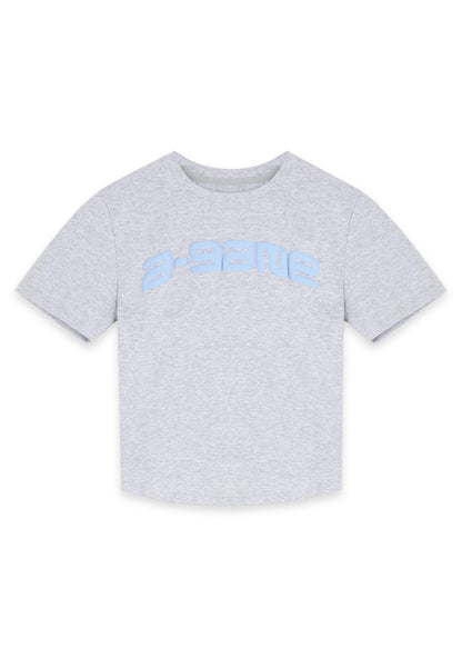 WOMENS A-GAME ROTATE LOGO FITTED T-SHIRT - GREY MARL
