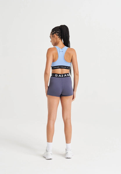 WOMENS A-GAME LOGO TRAINING BRA - BLUE